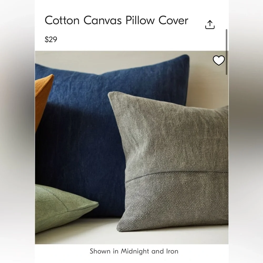 Cotton canvas pillow cover